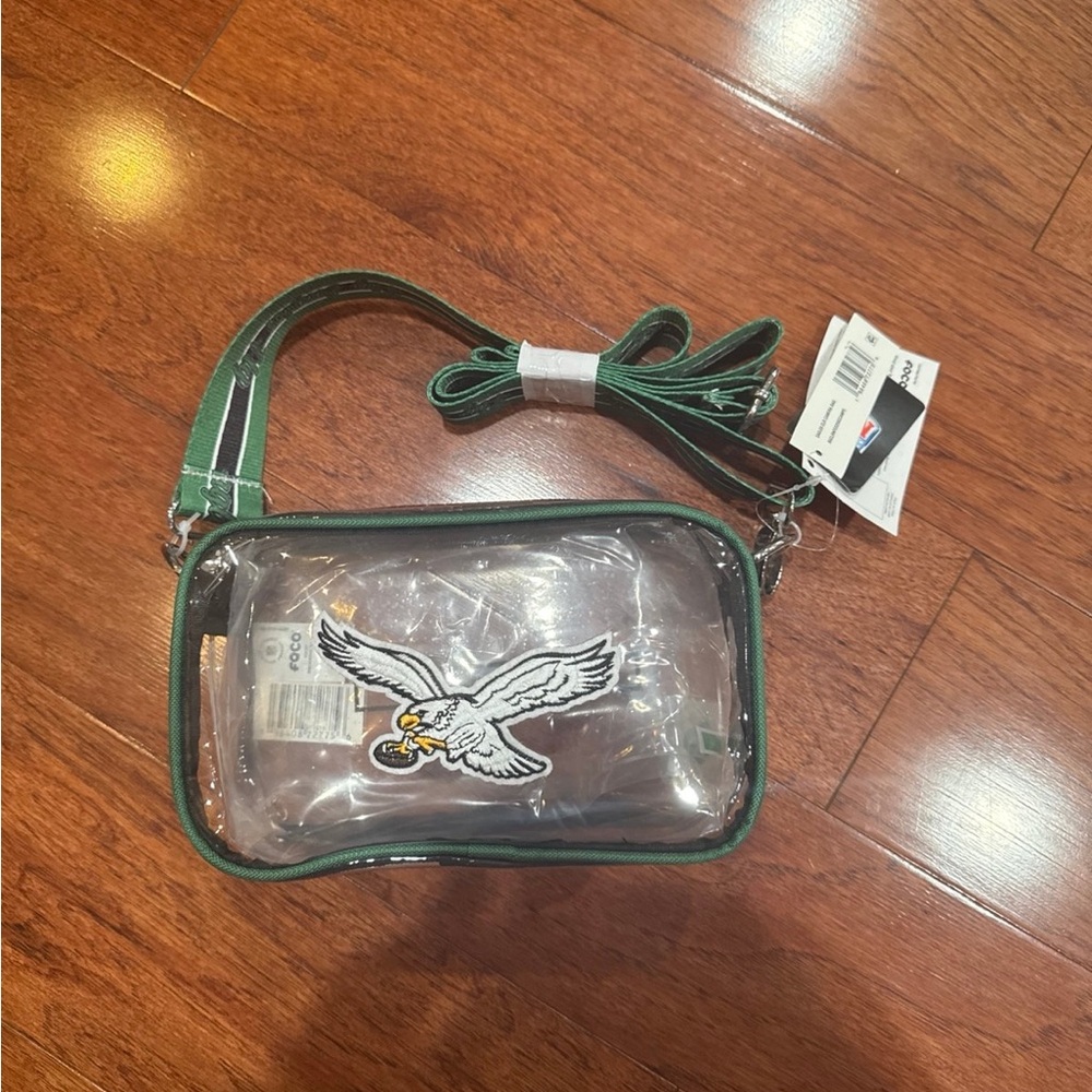 Clear Crossbody Bag with Eagle Patch